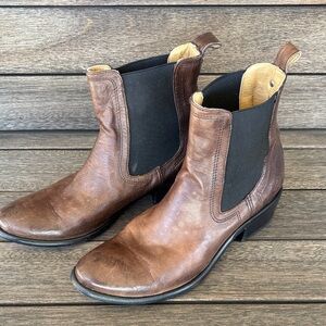 Frye Brown Leather Ankle Boots Womens 9